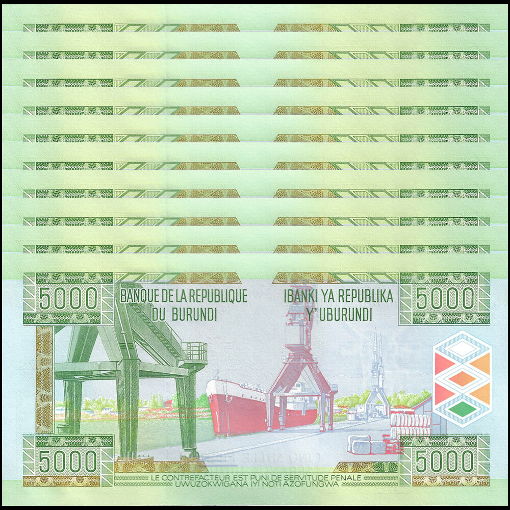 Burundi - 5000 Francs 2013 - Pick- 48c / B235c - Set 10 PCS