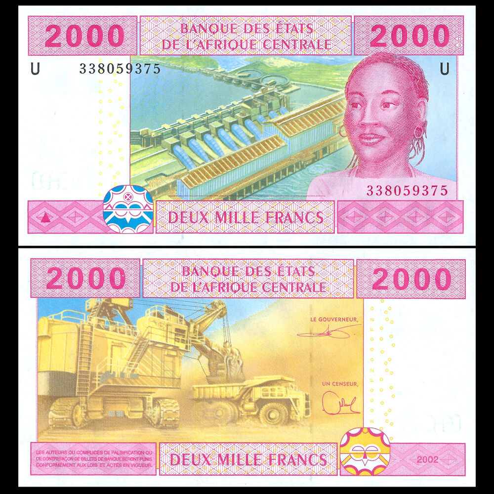 C.A.S. Cameroun - 2000 Francs 2002 - Pick- 208U / B108Ud - Set 10 PCS