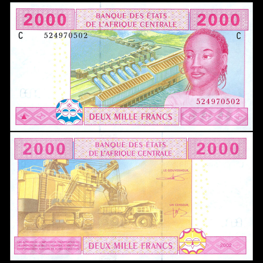 C.A.S. Chad - 2000 Francs 2002 - Pick- 608C / B108Cd - Set 10 PCS