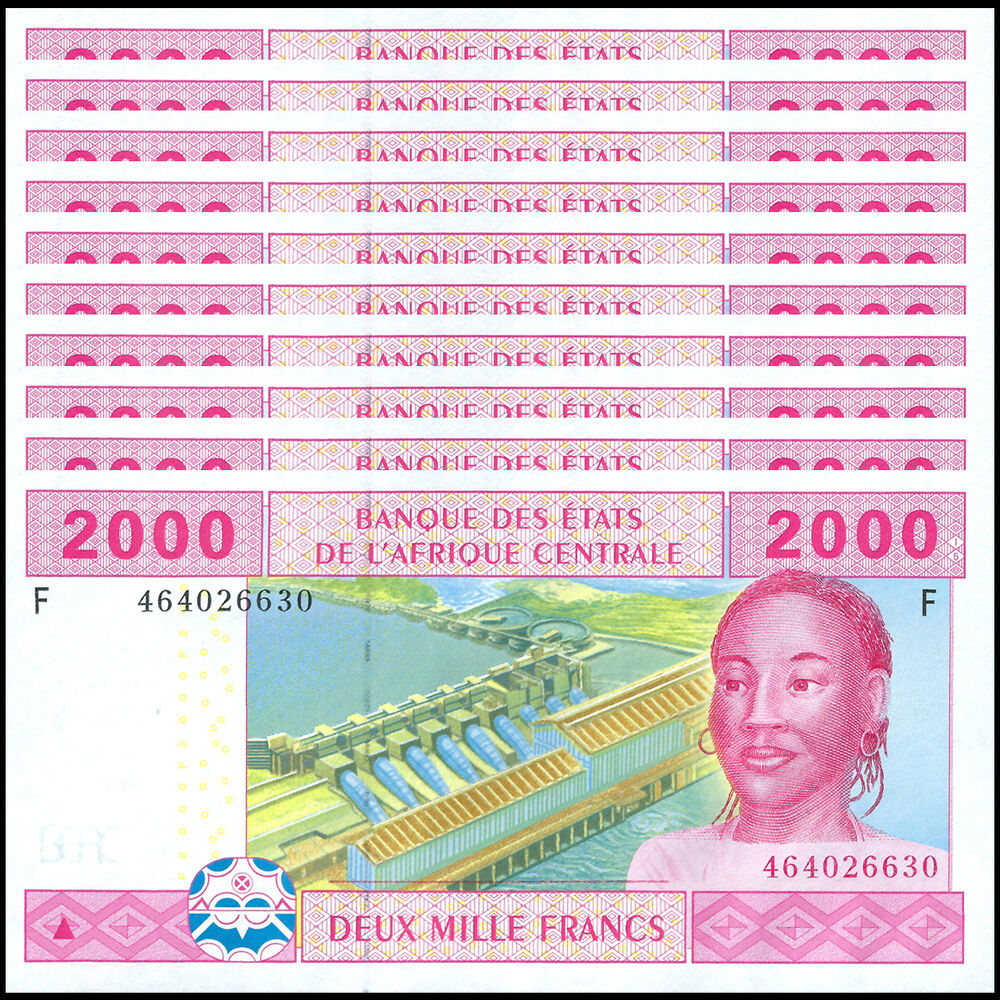C.A.S. Equatorial Guinea - 2000 Francs 2002 - Pick- 508f / B108Fc - Set 10 PCS