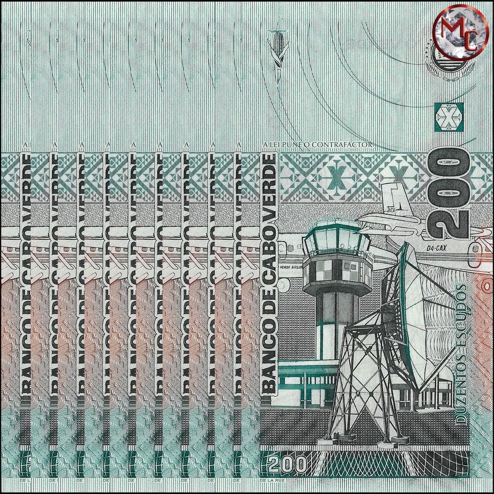 Cape Verde -  200 Escudos 2005 - Pick # 68 - Set 10 PCS