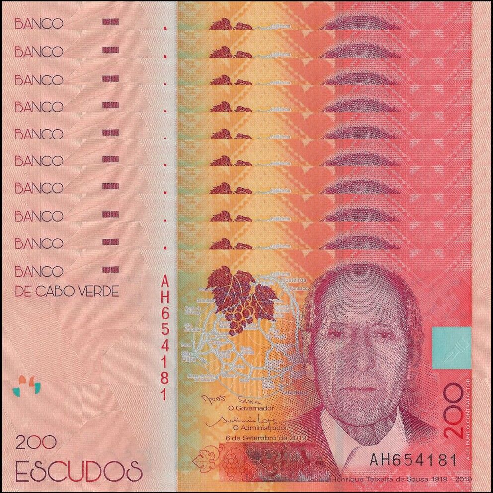 Cape Verde -  200 Escudos 2019 - Pick # 76a - Set 10 PCS