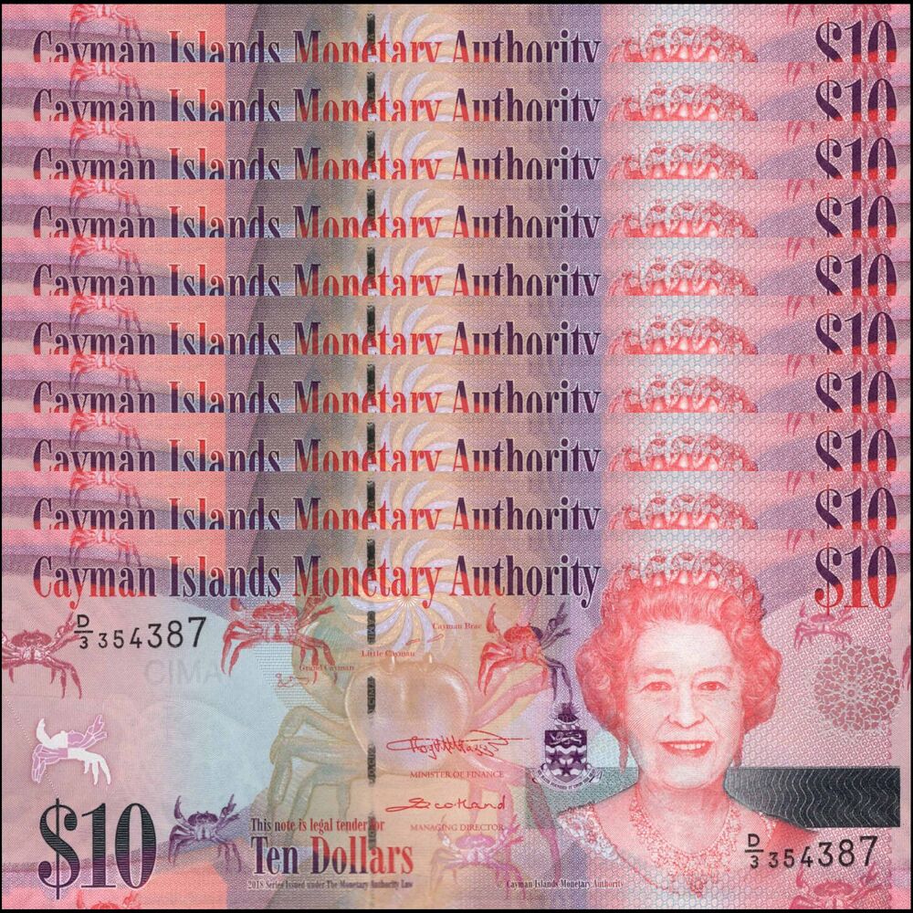 Cayman Islands -  10 Dollars 2018 - Pick # 40c - Set 10 PCS