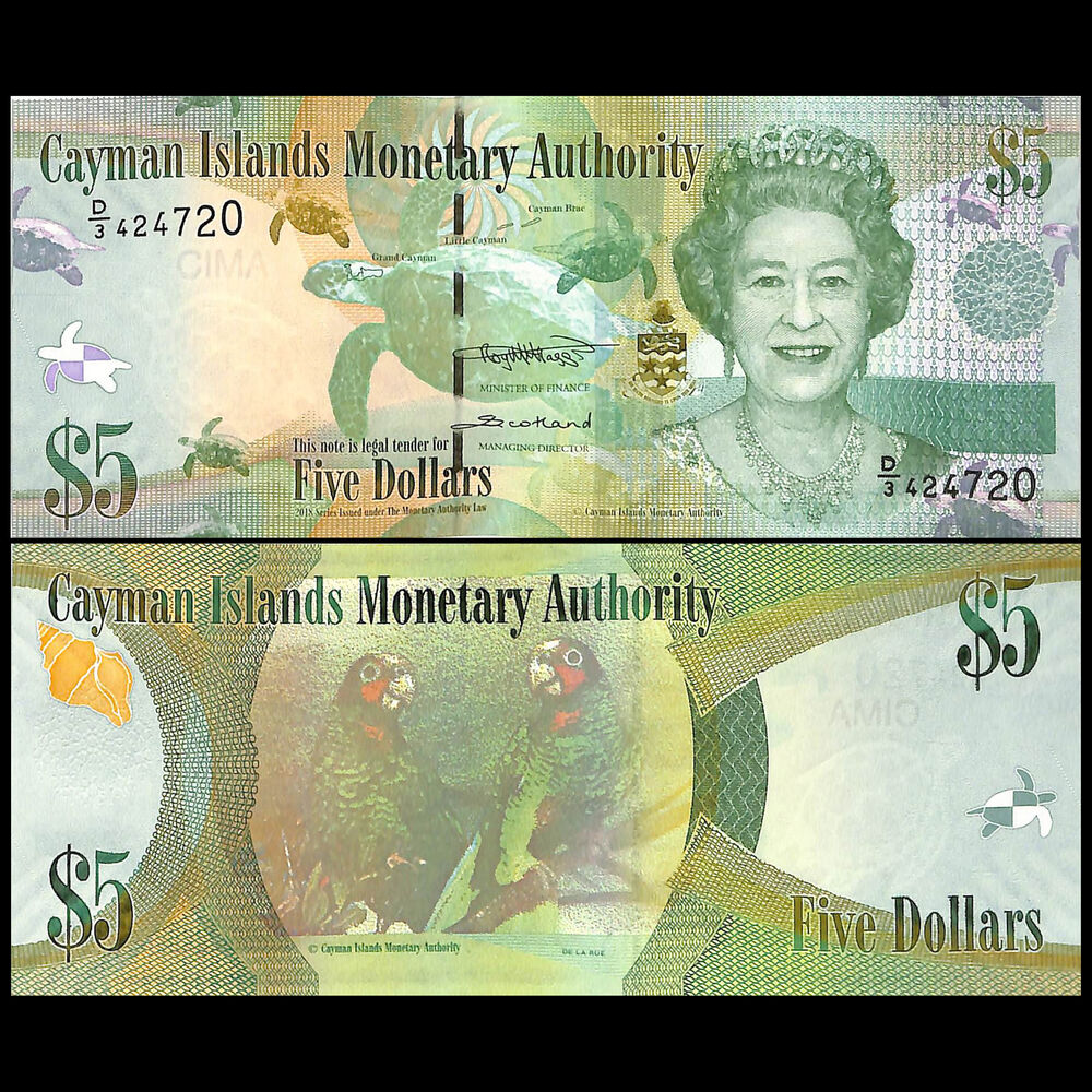 Cayman Islands - 5 Dollars 2018 - Pick # 39c - Set 10 PCS