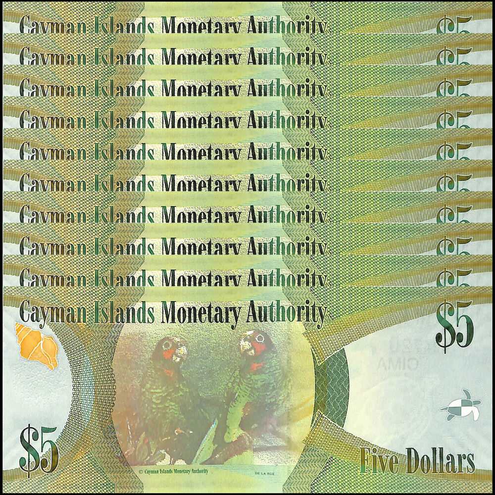 Cayman Islands - 5 Dollars 2018 - Pick # 39c - Set 10 PCS