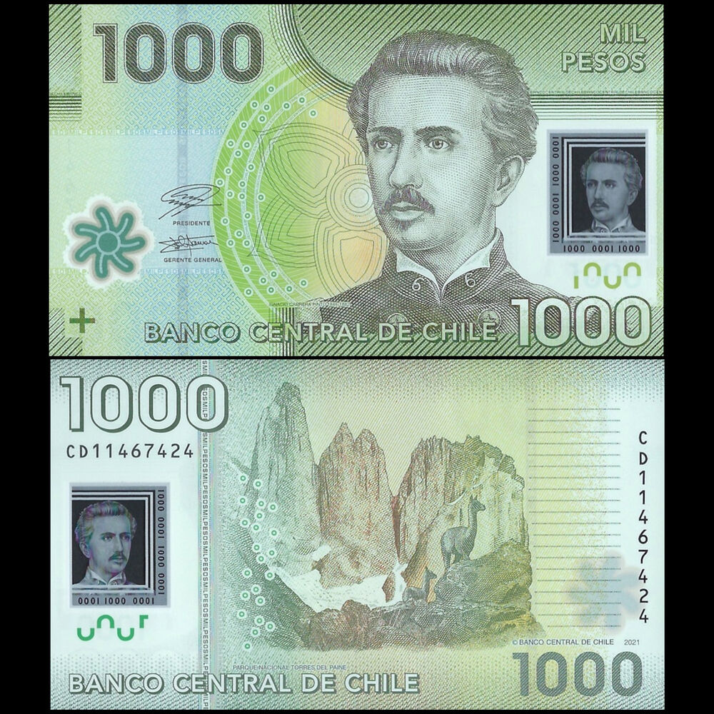 Chile -  1000 Pesos 2021 - Pick # 161k - Set 10 PCS