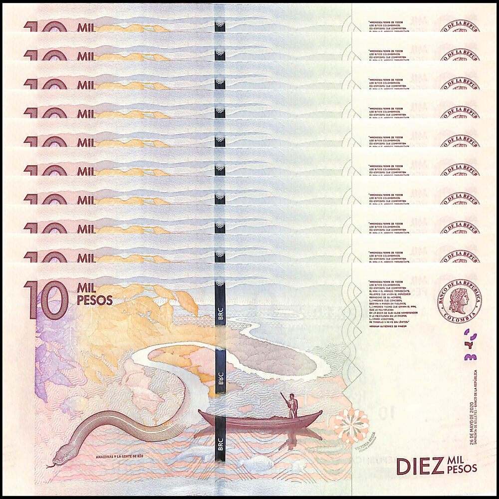 Colombia - 10.000 Pesos 2022 - Pick # 460f - Set 10 PCS