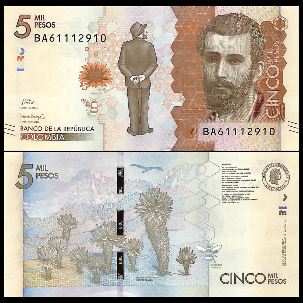 Colombia - 5000 Pesos 2022 - Pick # 459g - Set 10 PCS