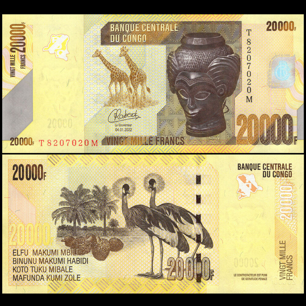 Congo - 20.000 Francs 2022 - Pick- 104d / B326d - Set 10 PCS