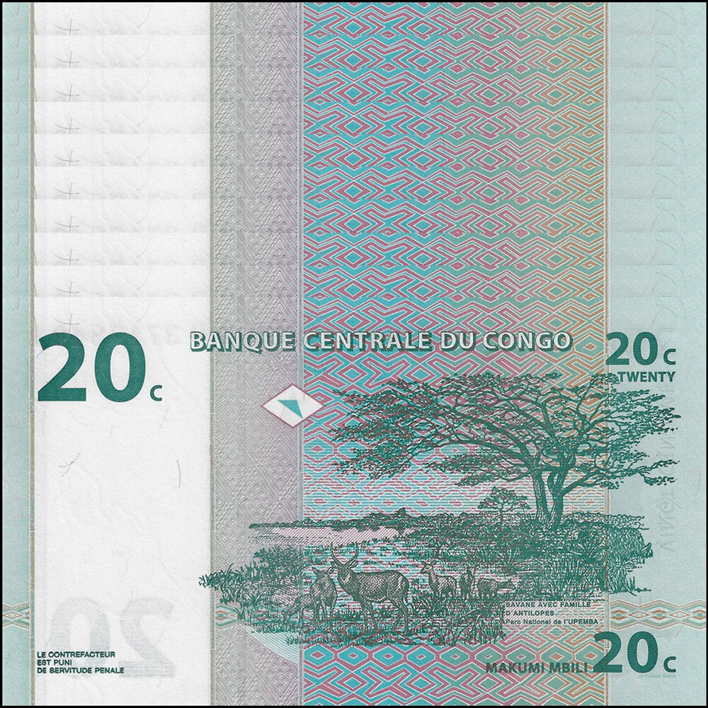Congo - 20 Centimes 1997 - Pick- 83 - Set 10 PCS