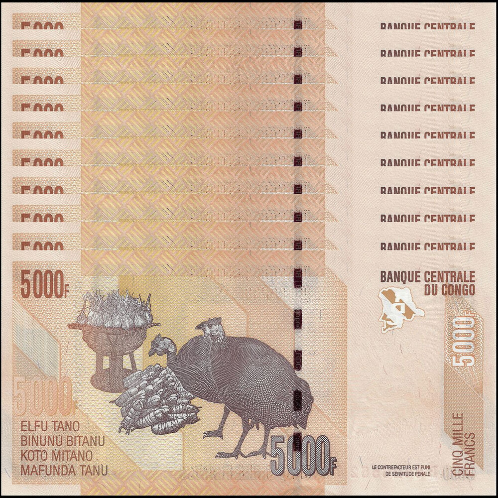 Congo - 5000 Francs 2013 - Pick- 102b / B324b - Set 10 PCS