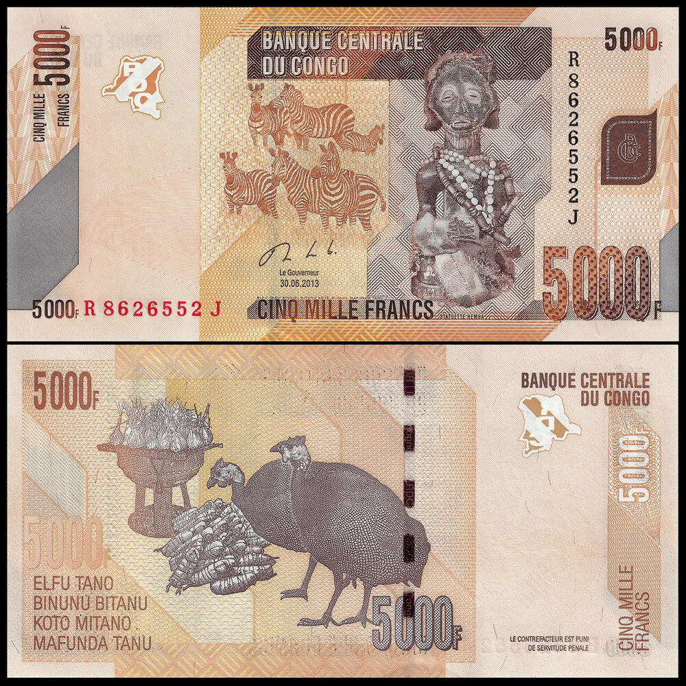 Congo - 5000 Francs 2013 - Pick- 102b / B324b - Set 10 PCS