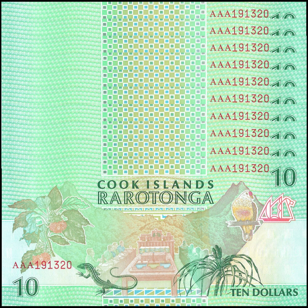 Cook Islands - 10 Dollars 1992 - Pick # 8  - Set 10 PCS