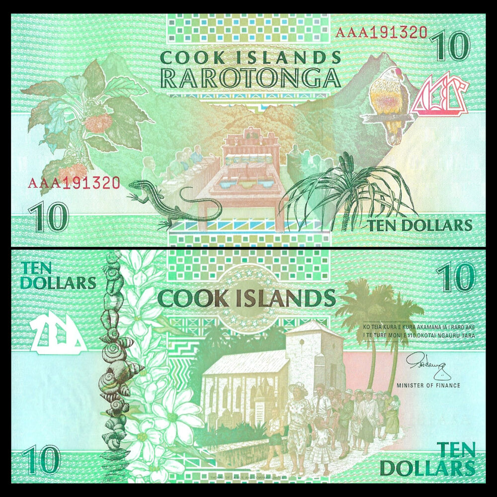 Cook Islands - 10 Dollars 1992 - Pick # 8  - Set 10 PCS