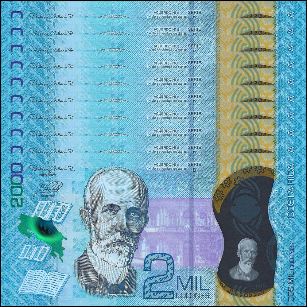 Costa Rica -  2000 Colones 2018 - Pick # 281a - Set 10 PCS