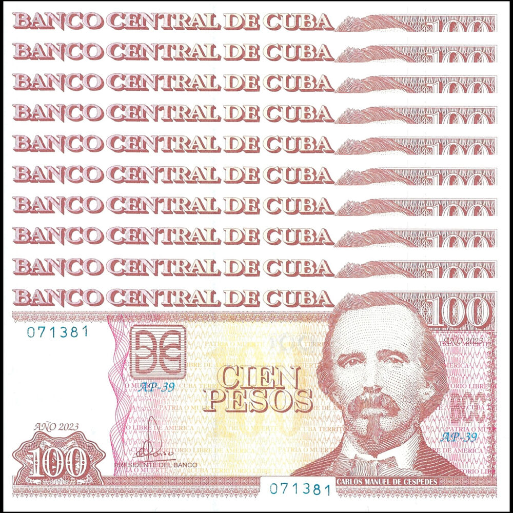 Cuba - 100 Pesos 2023 - Pick # 129 - Set 10 PCS
