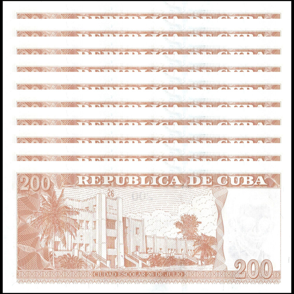 Cuba - 200 Pesos 2024 - Pick # 130 - Set 10 PCS
