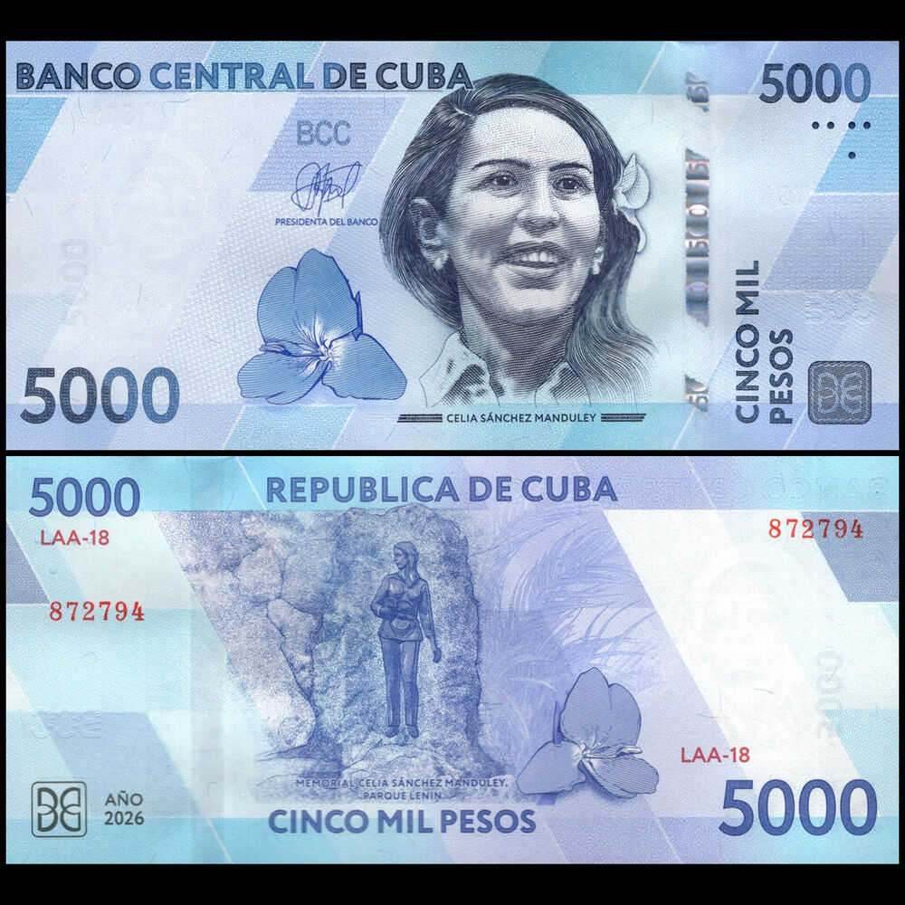 Cuba -  5000 Pesos 2026 - Pick # NEW - Set 10 PCS