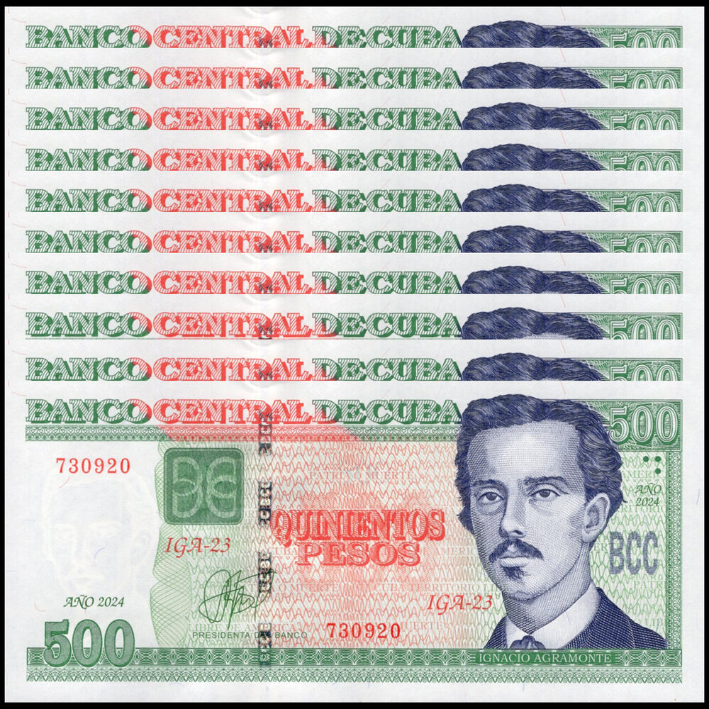 Cuba -  500 Pesos 2024 - Pick # 131g - Set 10 PCS