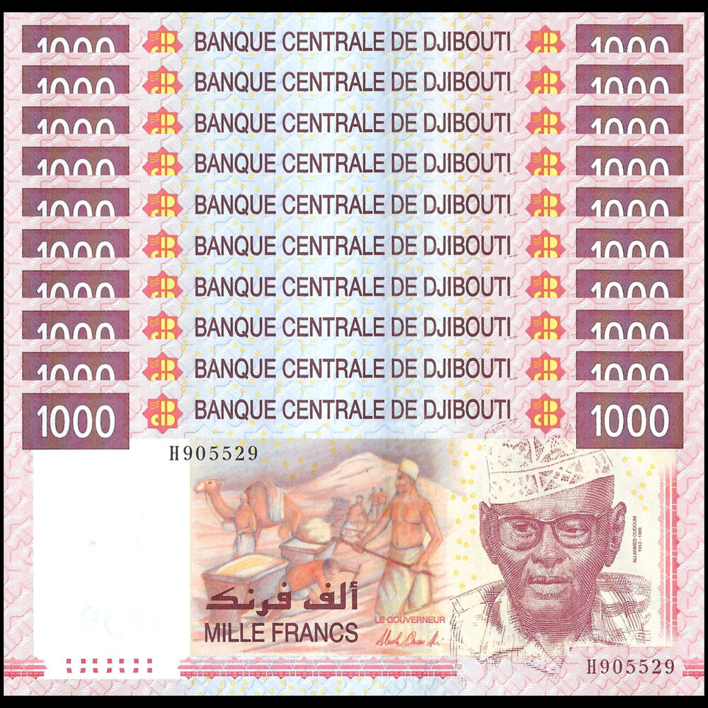 Djibouti - 1000 Francs 2005 - Pick # 42a - Set 10 PCS