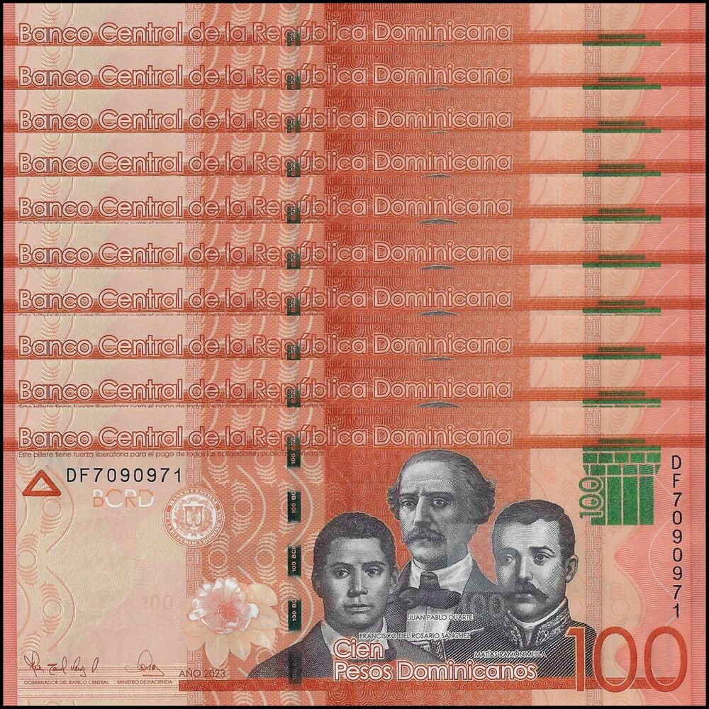 Dominican Republic - 100 Peso 2023 - Pick- 190 / B728e - Set 10 PCS