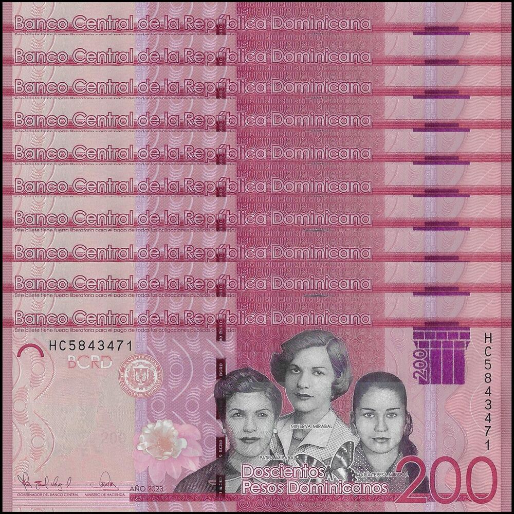 Dominican Republic - 200 Peso 2023 - Pick- 191 / B729e - Set 10 PCS