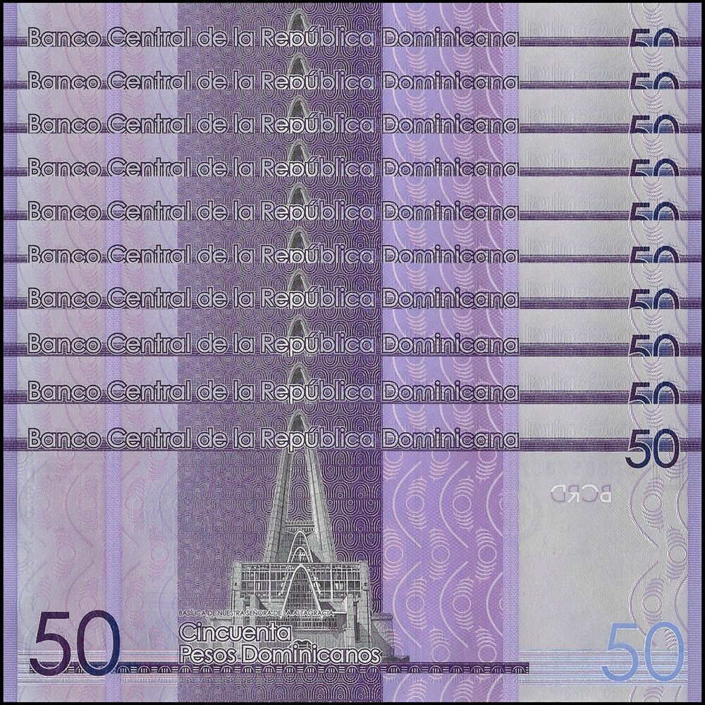 Dominican Republic - 50 Peso 2023 - Pick- 189 / B727f - Set 10 PCS