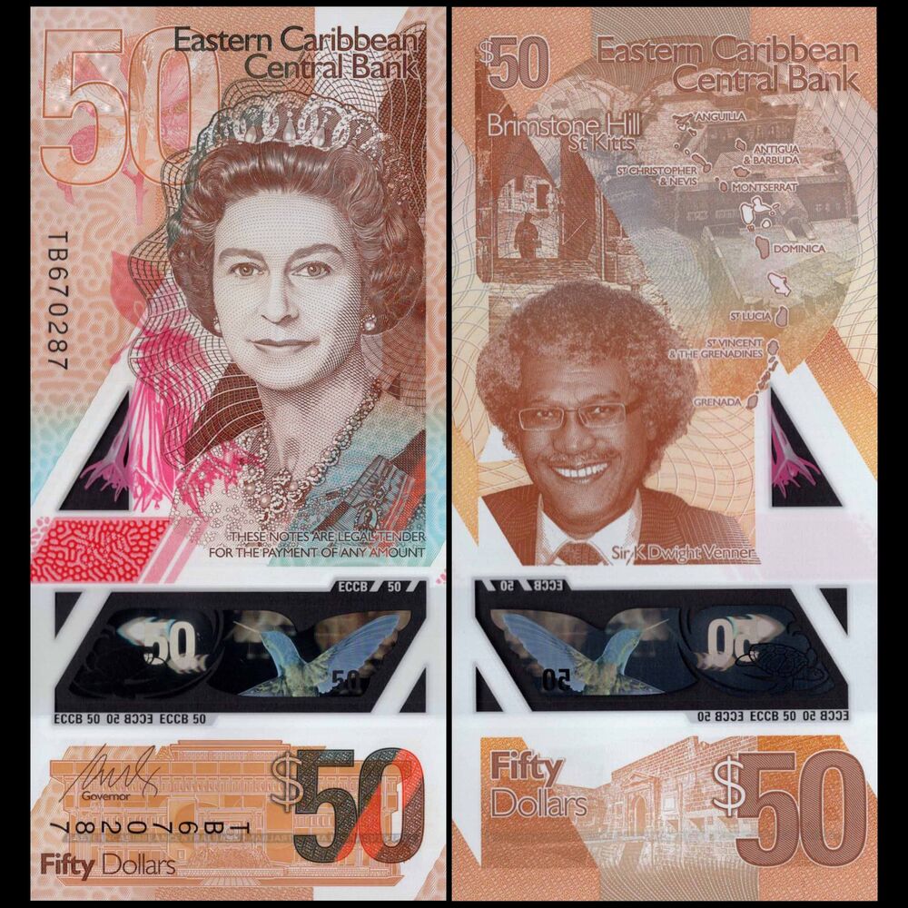 East Caribbean States -  50 Dollars 2019 - Pick # 58a - Set 10 PCS