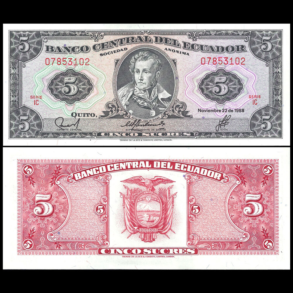 Ecuador - 5 Sucres 1988 - Pick- 113d - Set 10 PCS