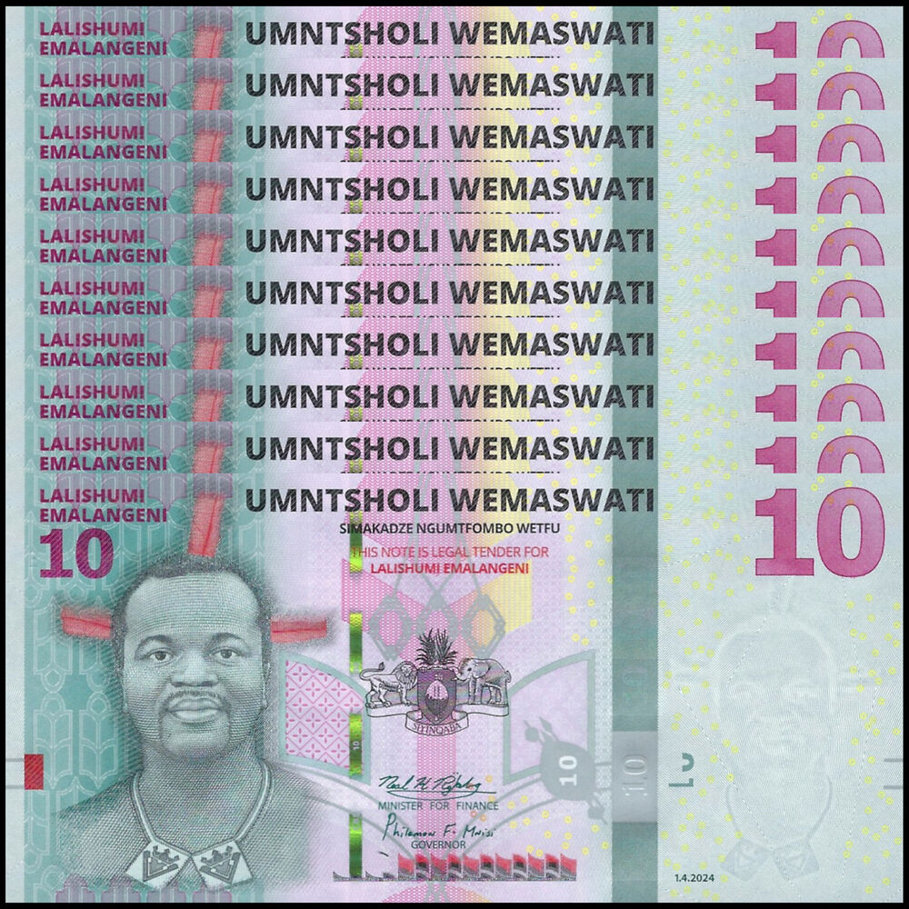 Eswatini - 10 Emalangeni 2024 - Pick # NEW - Set 10 PCS