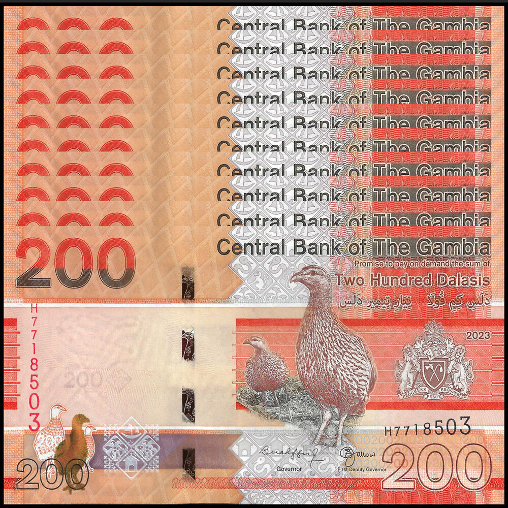 Gambia - 200 Dalasis 2023 - Pick- NEW / B240c - Set 10 PCS