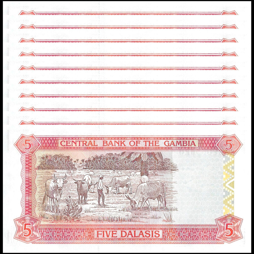 Gambia - 5 Dalasis 1996 - Pick # 16 - Set 10 PCS