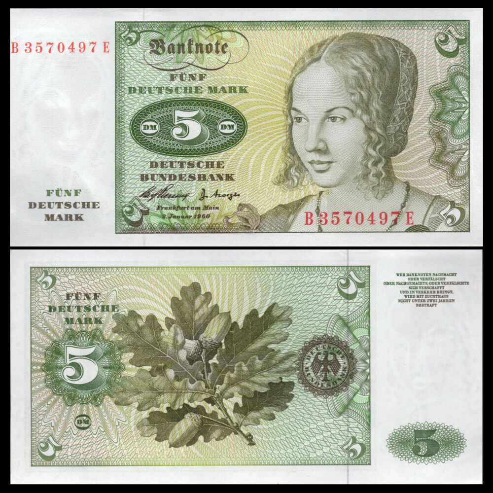 Germany -  5 Deutsche Mark 1960 - Pick # 18a  - Set 10 PCS