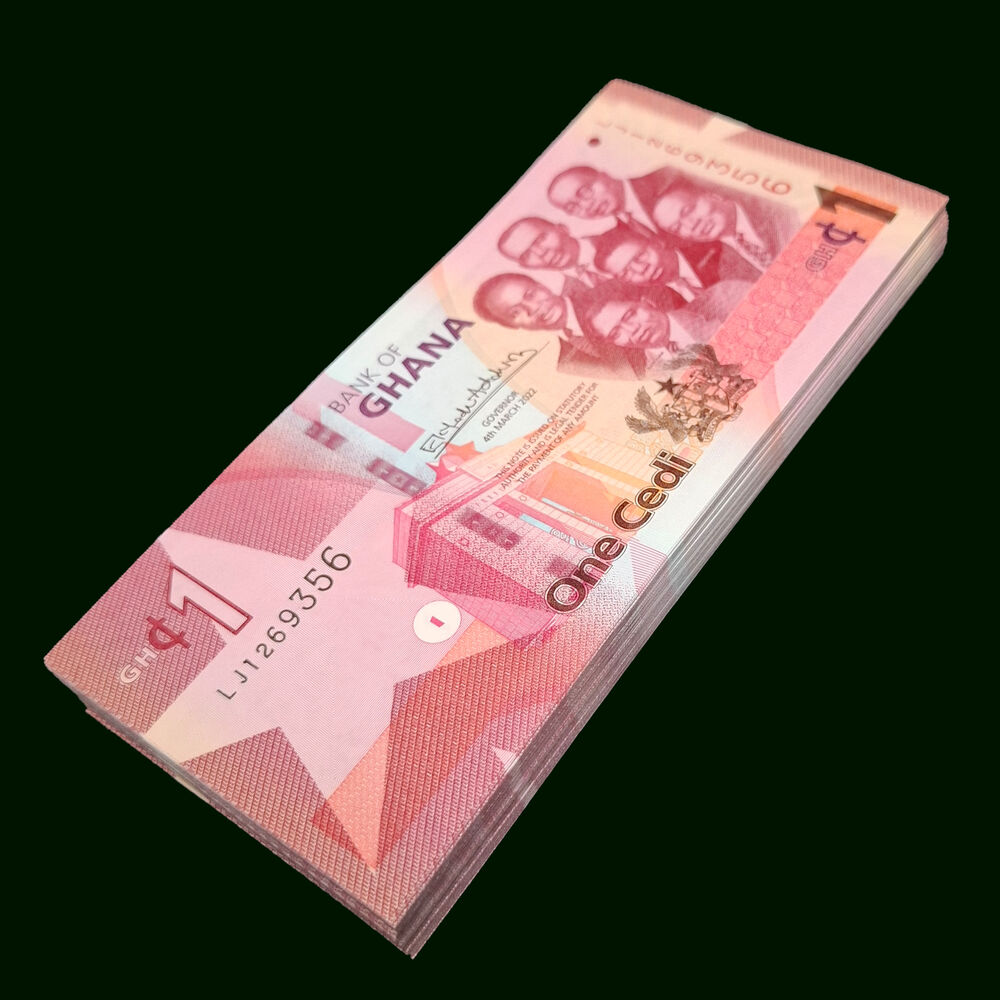Ghana - 1 Cedi 2022 - Pick # NEW - Bundle 100 PCS
