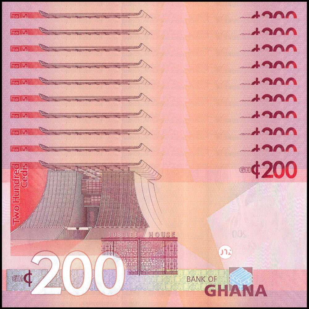 Ghana - 200 Cedis 2022 - Pick # 51b - Set 10 PCS