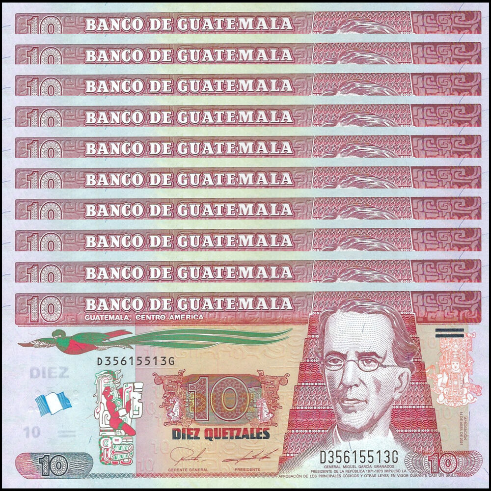 Guatemala - 10 Quetzales 2021 - Pick # 123Ai - Set 10 PCS