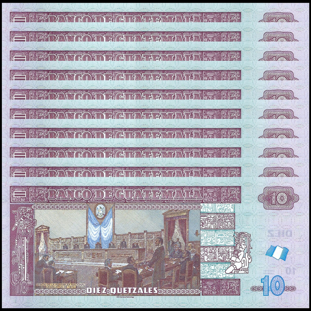 Guatemala - 10 Quetzales 2021 - Pick # 123Ai - Set 10 PCS