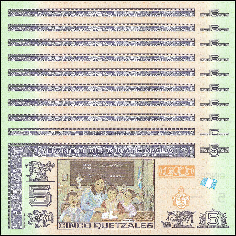Guatemala - 5 Quetzales 2022 - Pick- 122Af  / B605f - Set 10 PCS