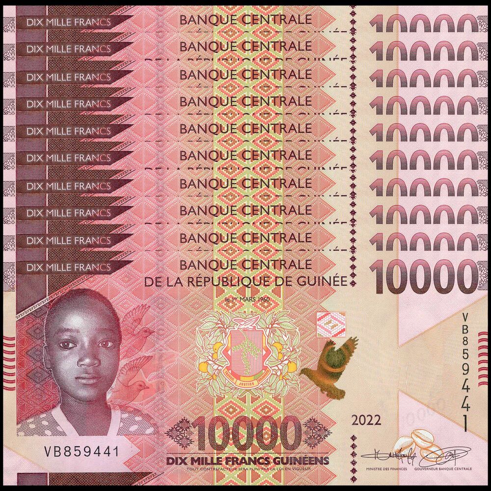 Guinea - 10.000 Francs 2022 - Pick- NEW / B343c - Set 10 PCS