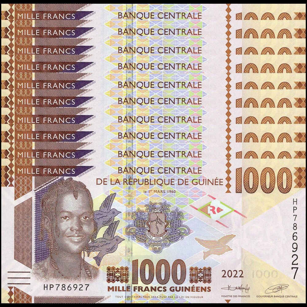 Guinea - 1000 Francs 2022 - Pick # 48d - Set 10 PCS