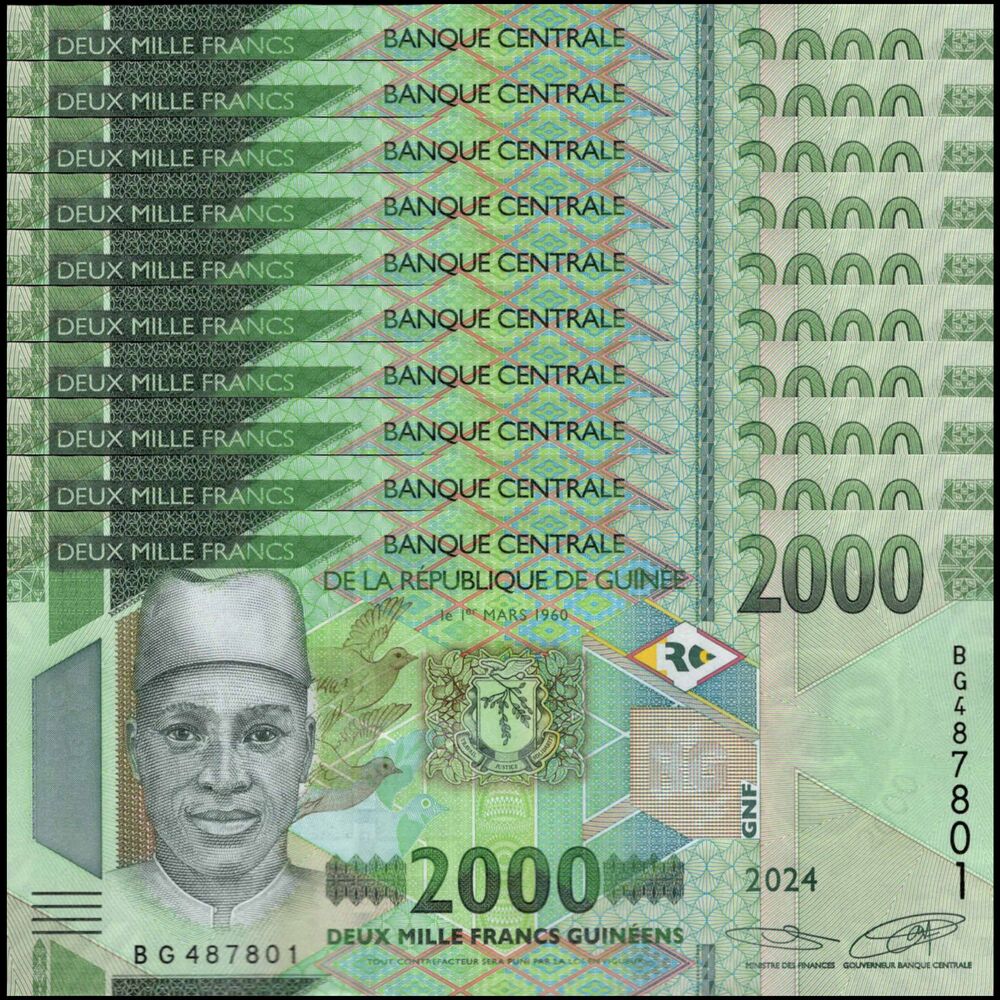 Guinea -  2000 Francs 2024 - Pick # 48Ac - Set 10 PCS
