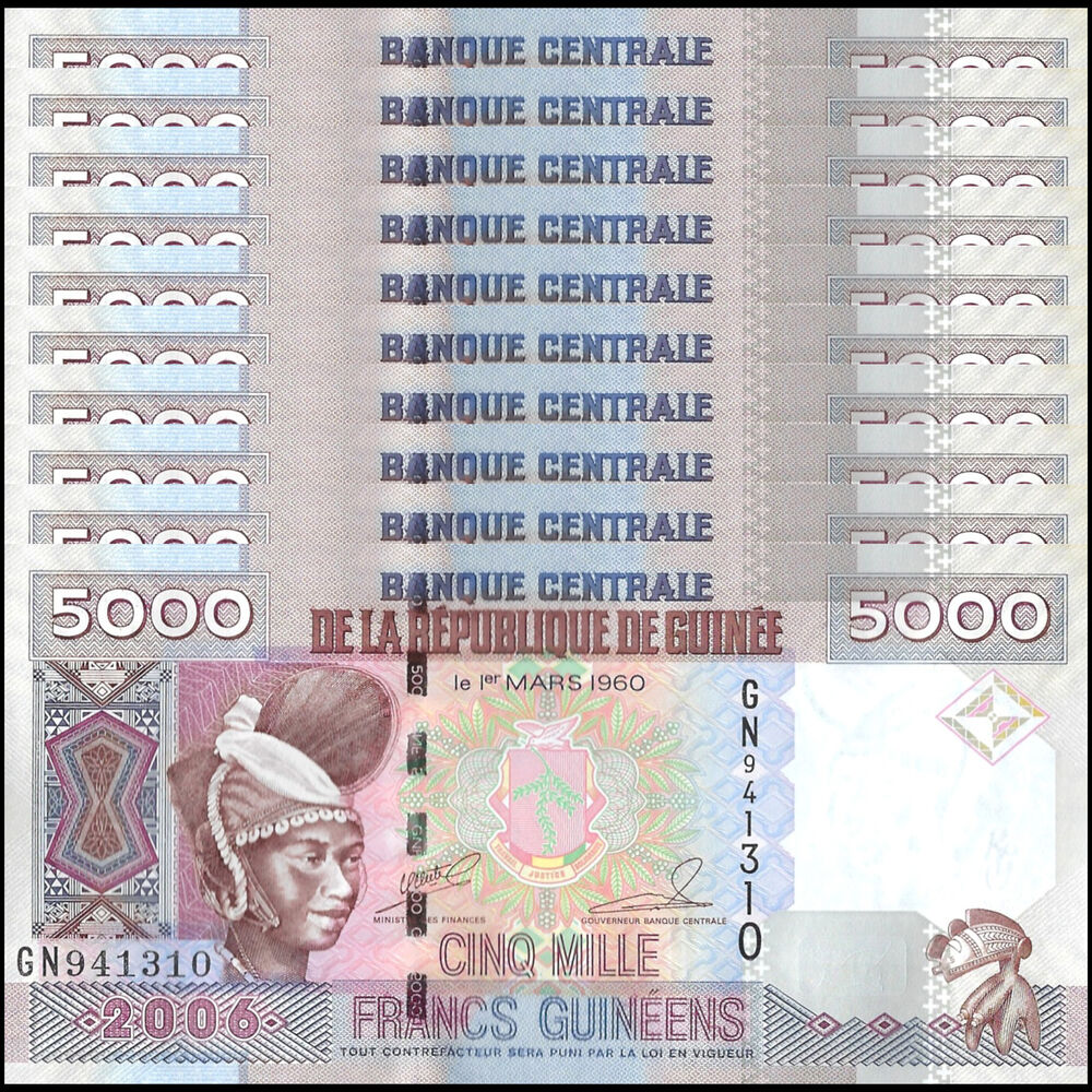 Guinea - 5000 Francs 2006 - Pick # 41a - Set 10 PCS