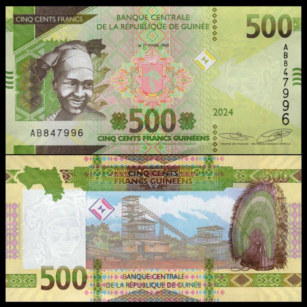 Guinea -  500 Francs 2024 - Pick # 51c - Set 10 PCS