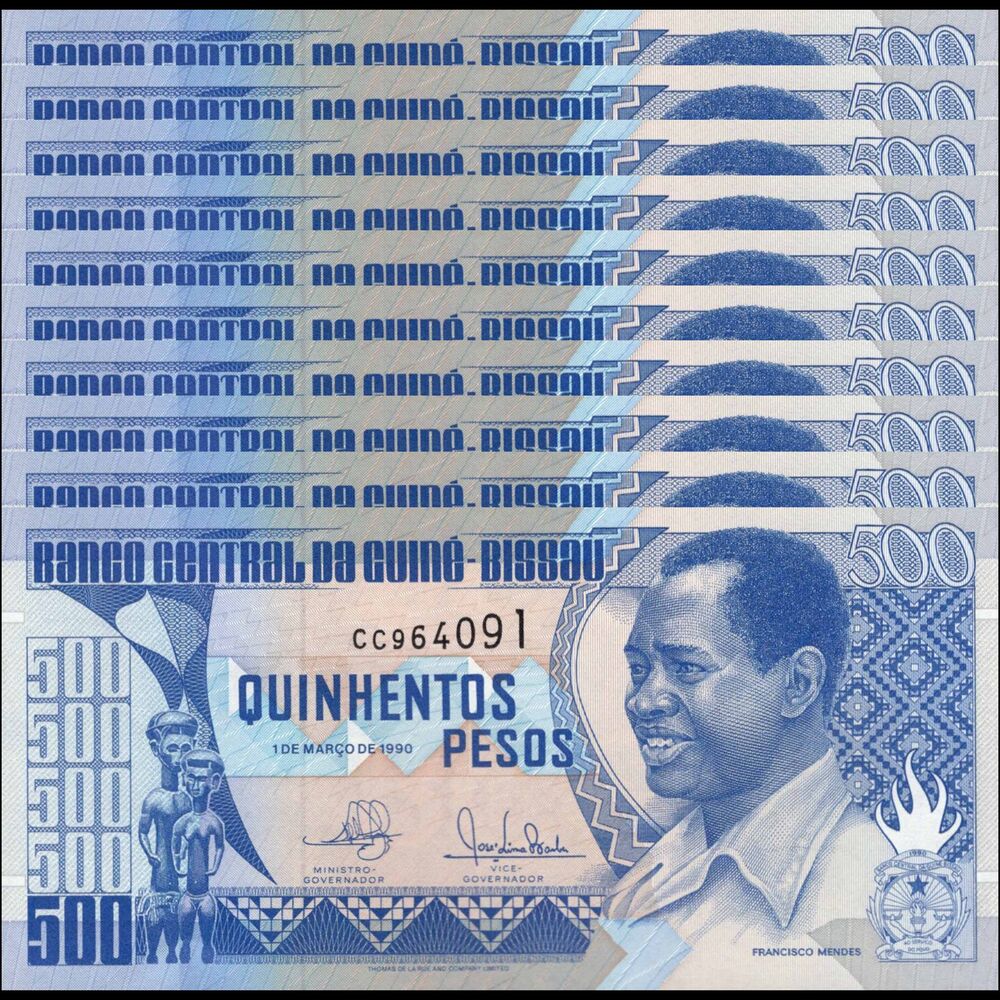 Guinea-Bissau - Bissau - 500 Pesos 1990 - Pick # 12 - Set 10 PCS