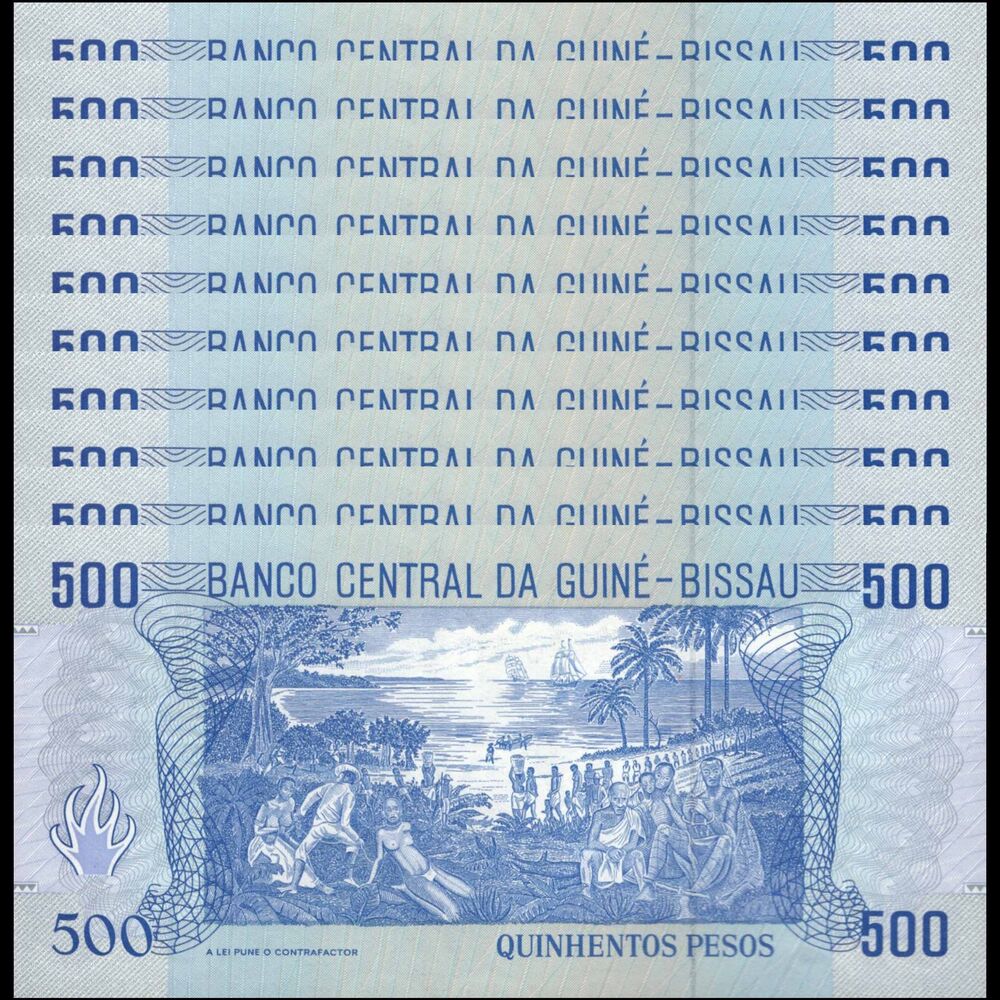 Guinea-Bissau - Bissau - 500 Pesos 1990 - Pick # 12 - Set 10 PCS