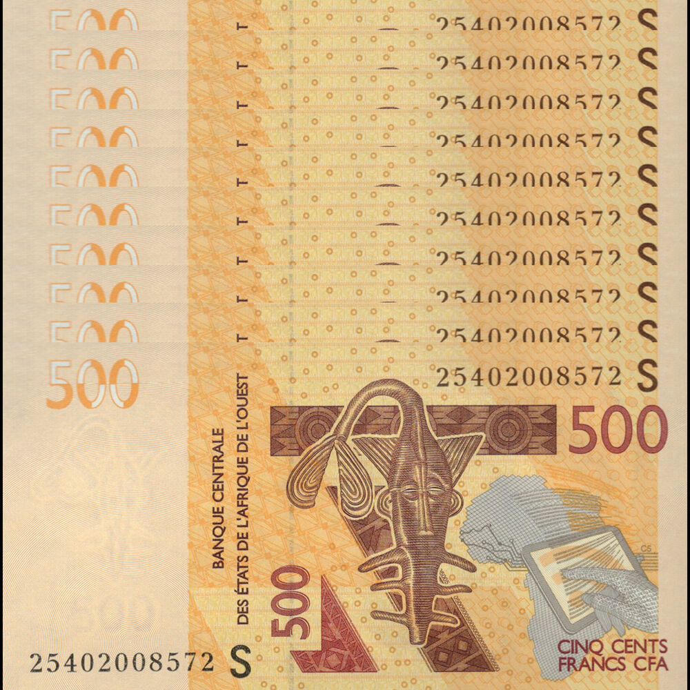 West African States -  Guinea-Bissau - 500 Francs 2025 - Pick # NEW - Set 10 PCS