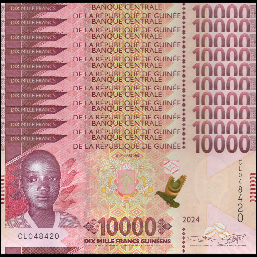 Guinea -  10.000 Francs 2024 - Pick # 49Ad - Set 10 PCS