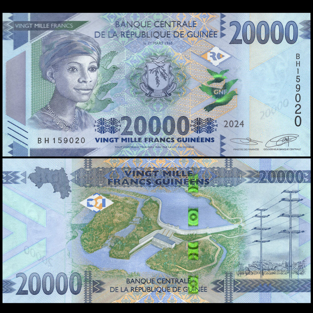Guinea -  20.000 Francs 2024 - Pick # 50d - Set 10 PCS