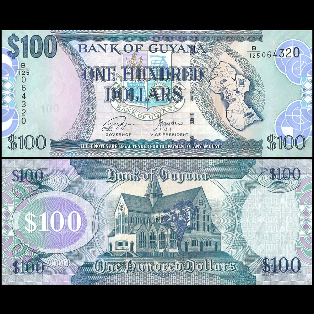 Guyana -  100 Dollars 2022 - Pick # 36e - Set 10 PCS