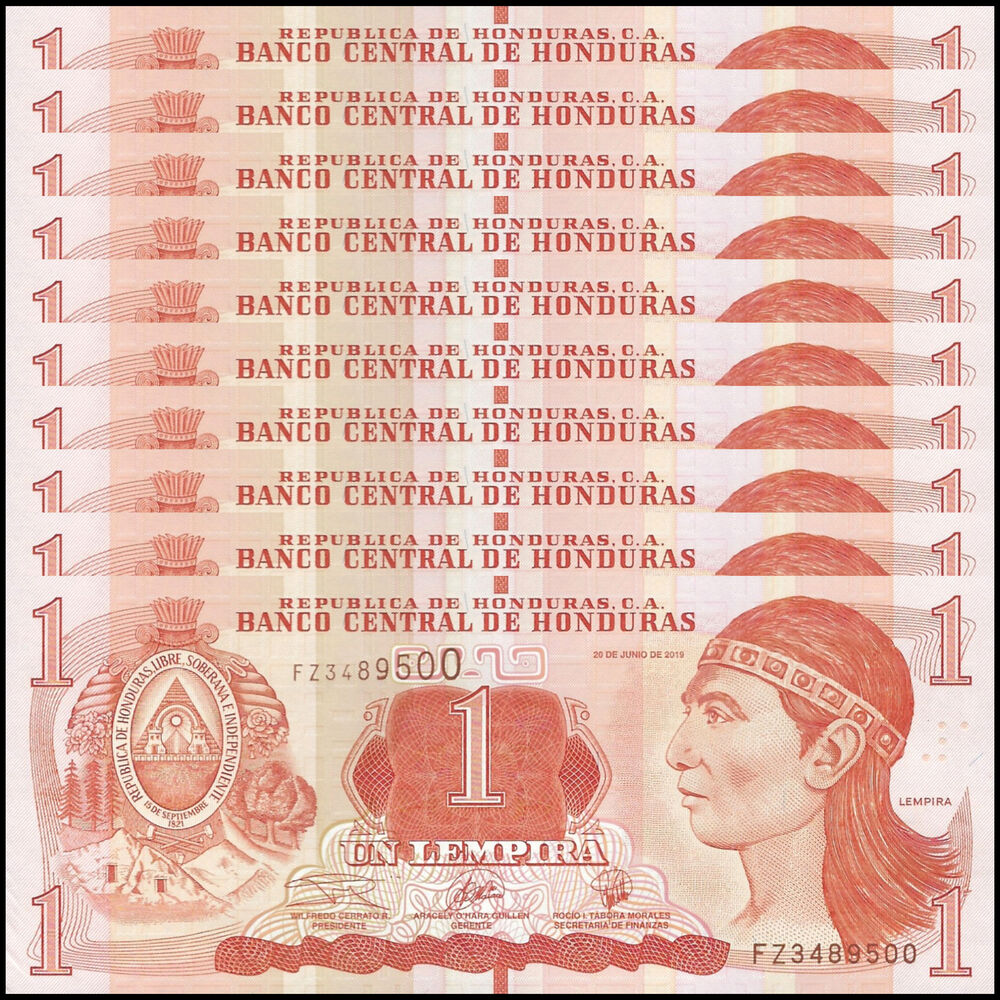 Honduras - 1 Lempira 2019 - Pick # 96d - Set 10 PCS